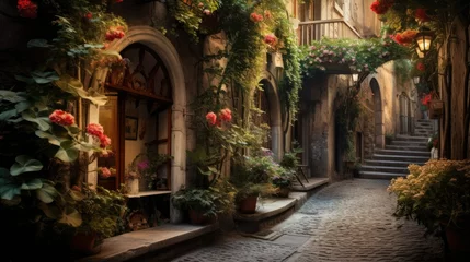 Schilderijen op glas Discovering the Enchanting Alleys of Europe: A Journey Through Timeless Beauty © Arnolt