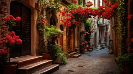 Fototapeta na wymiar Discovering the Enchanting Alleys of Europe: A Journey Through Timeless Beauty