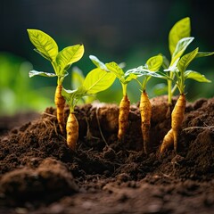 Thriving Turmeric: A Captivating Snapshot of Ground-Grown Growth