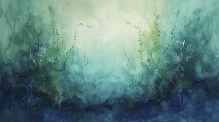 Blue Teal Green Watercolor Background