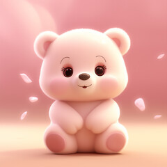 tiny cute cartoon teddy bear. Cute animals. Little animals.