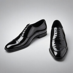 pair of black classic shoes