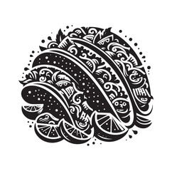 Taco vector icon illustration silhouette 