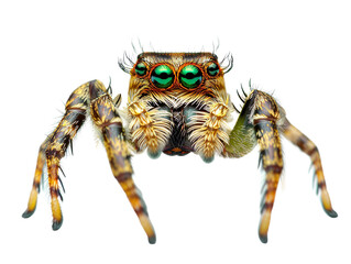 Jumping spider's eyes up close - a marvel of nature's art.