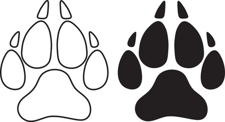 Bear paw print design. Bear footprint vector design. - obrazy, fototapety, plakaty