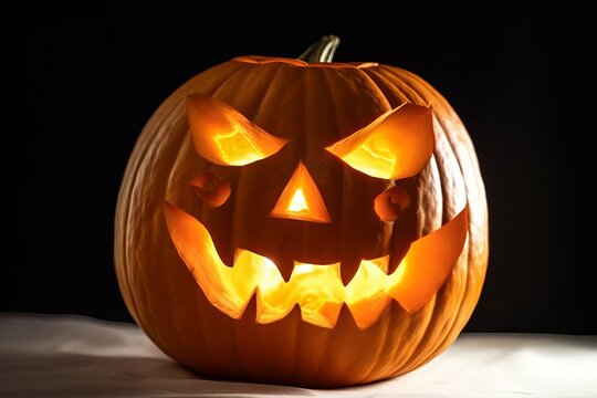 Halloween pumpkin lantern isolated on black background