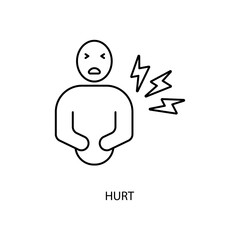 hurt concept line icon. Simple element illustration. hurt concept outline symbol design.