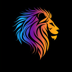 ベクターデザインのライオンのロゴ。黒の背景の動物のロゴ。アイコン。シンボル。
Vector design lion logo. Animal logo on black background. Icon. Symbol. [Generative AI]