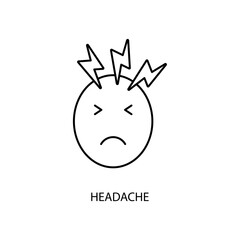 headache concept line icon. Simple element illustration. headache concept outline symbol design.