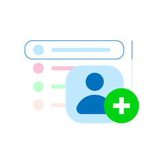 Fototapeta premium add friends, contact access permission concept illustration flat design vector. modern graphic element for landing page ui, infographic, icon