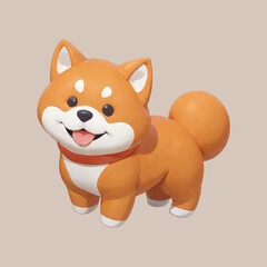 Cute shiba inu dog illustration