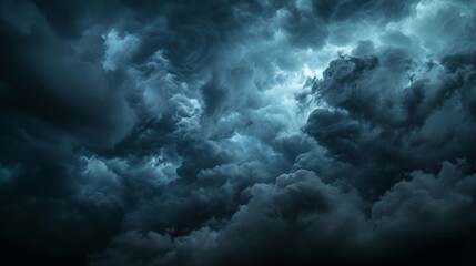 Obraz premium Dark sky during thunderstorm or dark clouds background