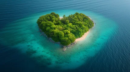  heart shaped island in a lagoon water © CoolGraphics