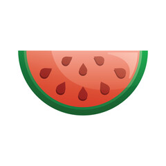 Watermelon icon, gradient fruit isolated on a transparent background. Minimalist vector illustration.