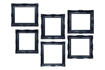 black antique picture frame set, generative AI