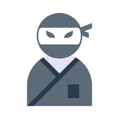 Ninja icons, minimalist vector illustration and transparent graphic element. Isolated on white background.