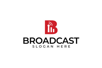 letter B broadcast network modern logo for entertainment and technology company