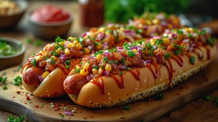 Gourmet Hot Dog Extravaganza: A Culinary Delight