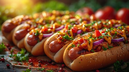 Gourmet Hot Dog Extravaganza: A Culinary Delight