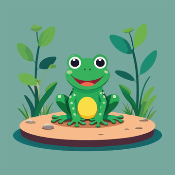 vector of cute frog