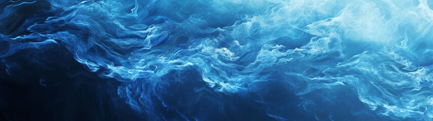 Fototapeta na wymiar A Painting of Blue Waves in the Ocean