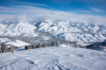 Fototapeta na wymiar Skiing in Sun Valley, Idaho.
