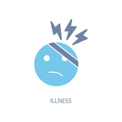 illness concept line icon. Simple element illustration. illness concept outline symbol design.