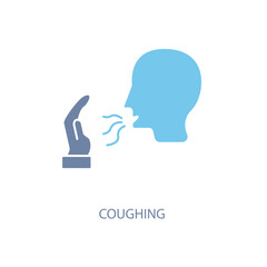 coughing concept line icon. Simple element illustration. coughing concept outline symbol design.