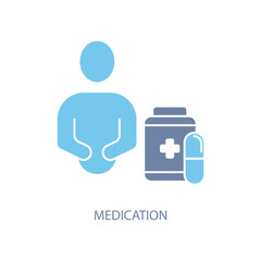 medication concept line icon. Simple element illustration. medication concept outline symbol design.