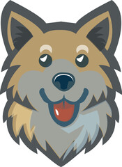 Cartoon dog head logo. Suitable for t-shirt design.