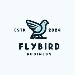 Fly Bird Vector Logo Animal Design illustration