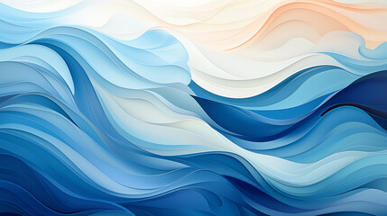 Blue white Abstract Wave Flowing Lines Background. Beautiful Waving Illustration Motion Design Dynamic Texture. 
