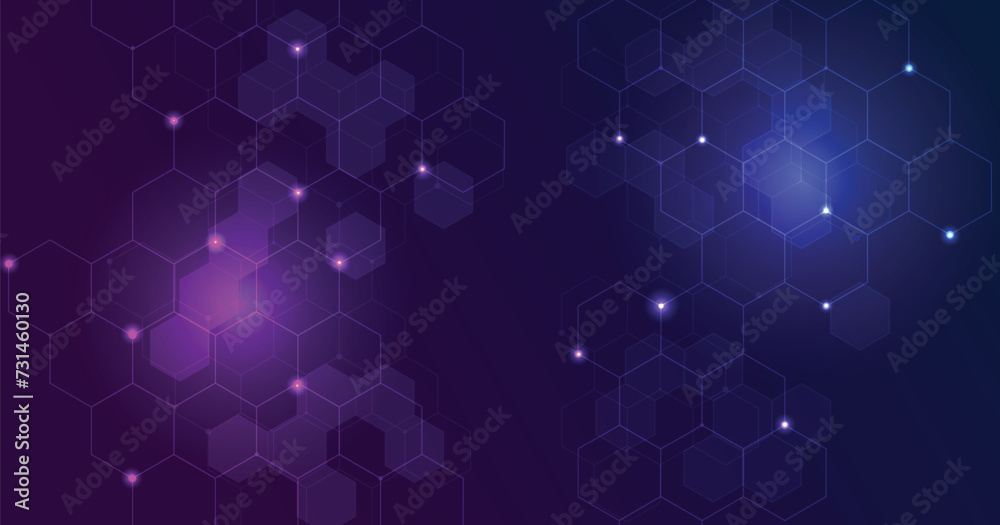 Poster hexagon blue-purple pattern background. abstract gradient geometric hexagonal background.graphic dig