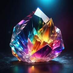 beautiful crystal jewelry with diamonds on a black background. - obrazy, fototapety, plakaty