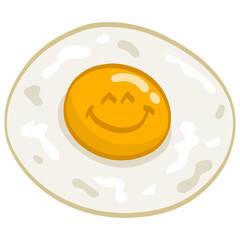 Egg Cartoon Sunny Side Up Fried Egg Doodle Drawing Illustration