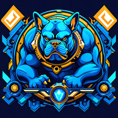 Bulldog mascot sport logo design. Dog head illustration for sport and esport logo. Suitable for mascot, badge, emblem t-shirt print.
