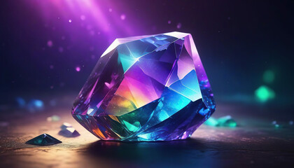 beautiful crystal jewelry with diamonds on a black background. - obrazy, fototapety, plakaty