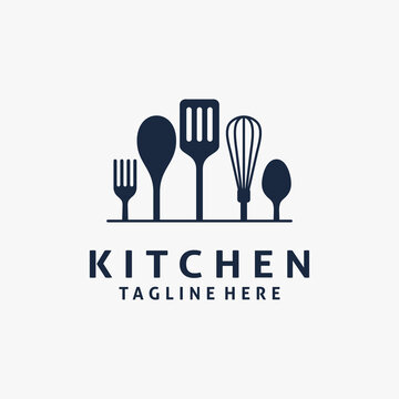Cooking utensils for kitchen logo design