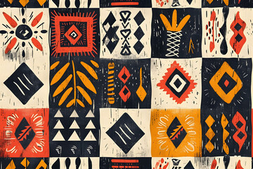 tribe seamless pattern for fashionable modern wallpapers or textile - obrazy, fototapety, plakaty