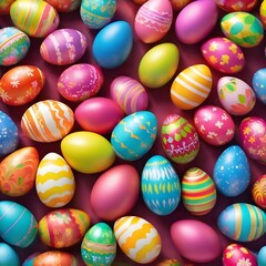 Fototapeta na wymiar Colorful easter eggs background,Happy Easter Concept: Cheerful Background with Colorful Eggs,Festive Springtime: Colorful Eggs Pattern for Easter