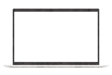 ノートパソコン、パソコンのベクターイラスト、水彩画風イラスト