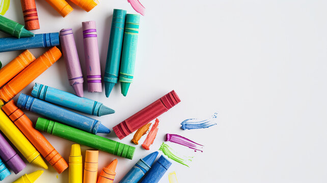 A colorful array of crayons invites artistic expression, hinting at AI Generative creativity.