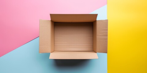 Open Cardboard Box on Multicolored Background
Category