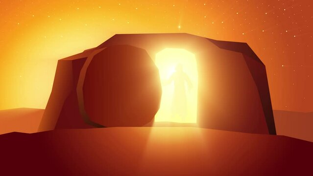 Biblical motion graphic series, the resurrection of Jesus or resurrection of Christ