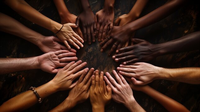 On Human Rights Day, a powerful image emerges featuring diverse hands joined in unity 