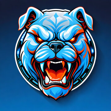 Bulldog mascot sport logo design. Dog head illustration for sport and esport logo. Suitable for mascot, badge, emblem t-shirt print.