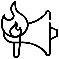 fire loud alarm warning emergency simple line