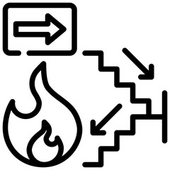 fire steps emergency stairs simple line