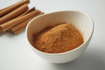 Cinnamon sticks and cinnamon powder
