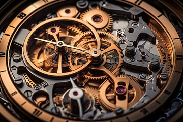 background of the gear mechanism inside the watch.